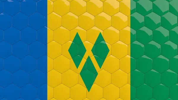 Abstraktes Saint Vincent Und Grenadine Flag Hexagon Hintergrund Waben Glänzend lizenzfreie Stockfotos