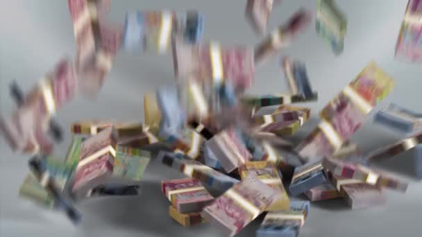 Bahama Geld Dollar Gestapeld Geld Vallen Bahamaanse Valuta Render — Stockvideo