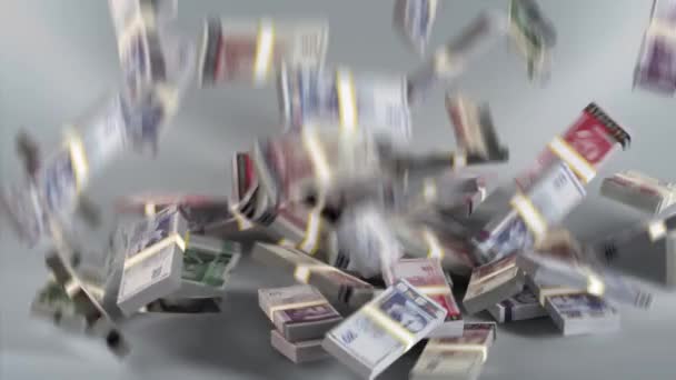 Bulharsko Money Banknotes Bulgarian Lev Currency Bgn — Stock video