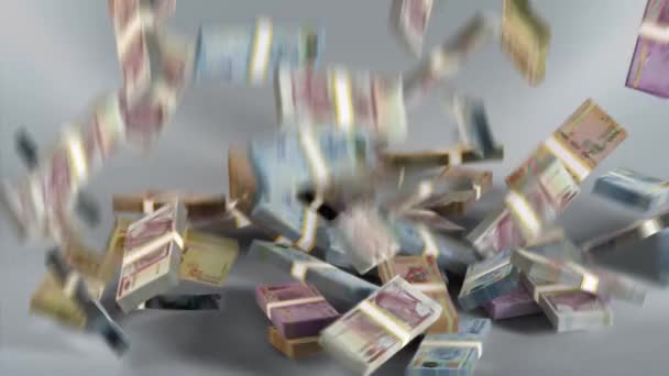 Burundi Money Franc Stacked Money Falling Moneda Burundesa Render — Vídeo de stock