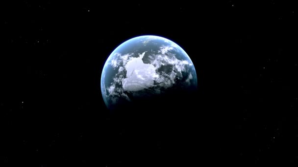 宇宙から地球までのウシュアイアシティマップズーム アルゼンチン — ストック動画