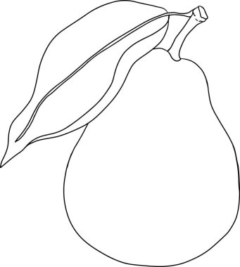 El çizimi, taze armutlar. Renklendirme sayfaları için armut taslak çizimi, etiket, poster, baskı. Vektör illüstrasyonu