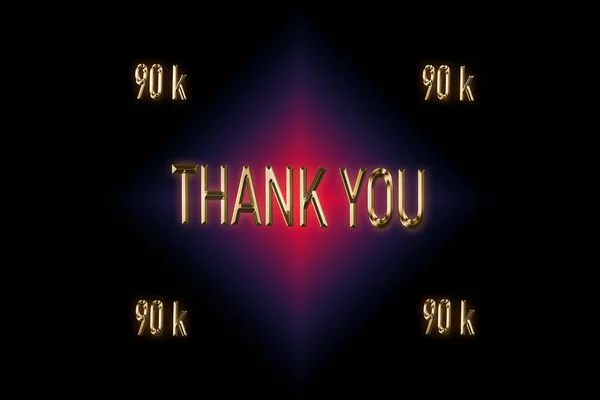 90000 Followers Thank You Special Design Your Support Render Golden — Stock Photo, Image