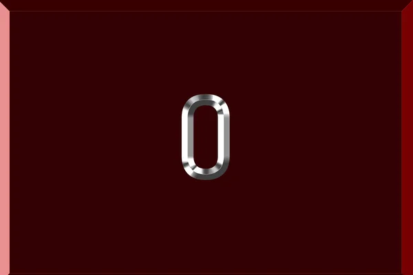 Silbrig Glänzende Zahl Mit Rotem Hintergrund Sammlung — Stockfoto