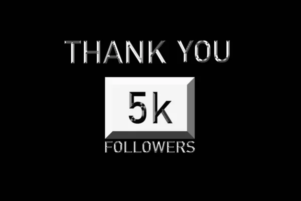 5000 Subscriber Thank You Special Design Your Support Render Silver — Stock Photo, Image