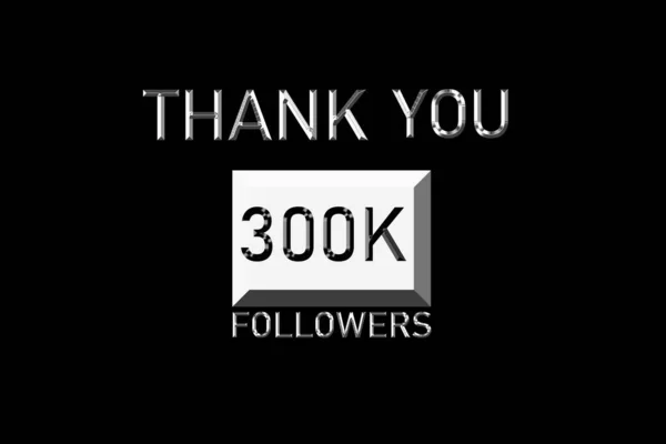 Děkuji Vám Následovníci Národy 300 Online Sociální Skupina Šťastný Banner — Stock fotografie