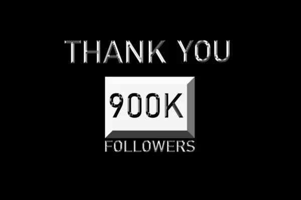 Спасибо Последователям Народов 900 Тысяч Онлайн Социальной Группы Счастливый Баннер — стоковое фото