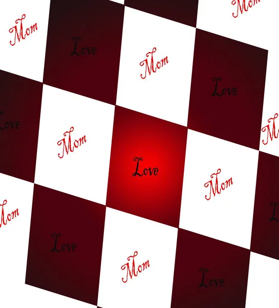 Love Mom Design Red White Boxes Background — Stock Photo, Image