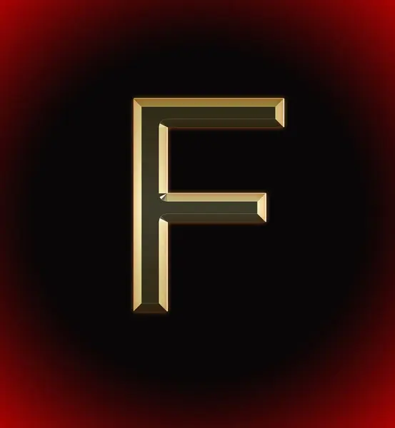 ゴールデンと輝くアルファベット Fと個人の名前 ボーイまたはガール アルファベットFの開始 黒と赤の美しい背景 — ストック写真