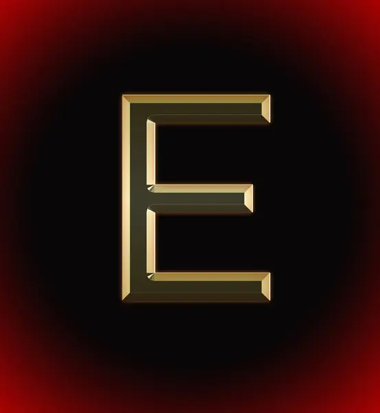 金光闪闪的字母 E和姓名 男孩或女孩 字母E开头 黑色和红色美丽的背景 — 图库照片