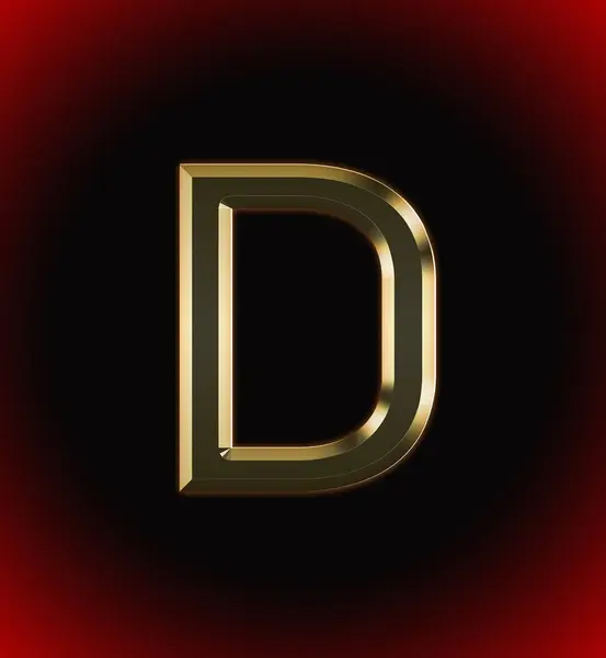 ゴールデンと輝くアルファベット Dと個人の名前 ボーイまたはガール アルファベットDの開始 黒と赤の美しい背景 — ストック写真