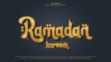 Mutlu Ramazan Kareem 3D Düzenlenebilir Metin Efekti EPS Dosya Biçimi