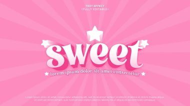 tatlı pembe 3D metin efekti