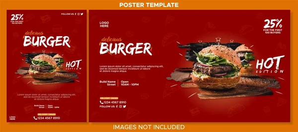 Hamburger promosyon tasarımı şablonu