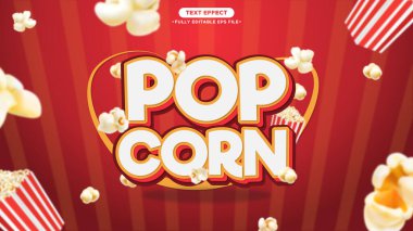 Popcorn 3D Vector Text Effect clipart