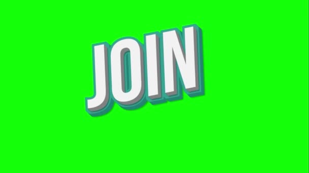 Join Animated Video Green Background — Stock Video