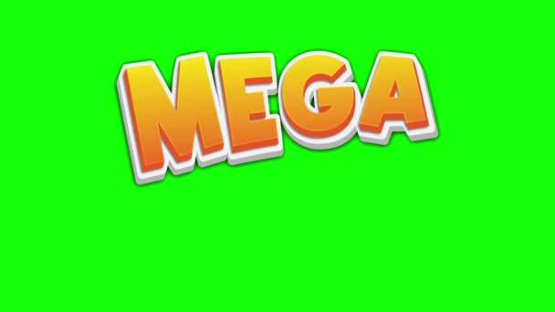 Mega Sale Animation Promotion Video Green Background — Stock Video