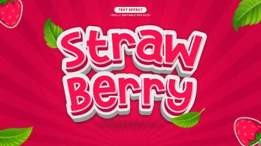 Çilek 3D Vektör Tipografi Biçimi