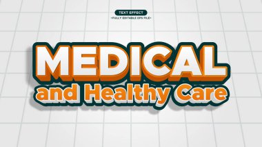 Başlık ve Poster ve Sancak İçin Tıbbi ve Sağlıklı Bakım Metni Efekti