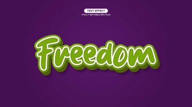 Freedom 3D Kalın Biçim Metin Efekti Düzenlenebilir yazı tipi ve metin
