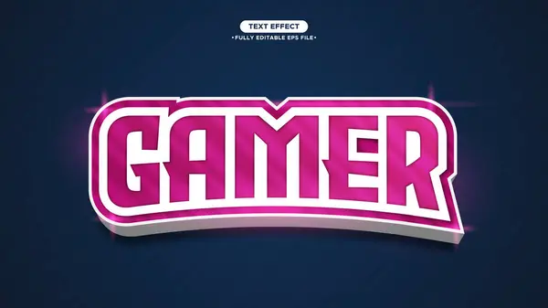 Oyuncu 3D Logotype Esport Logosu ve Rekabet Etkisi Tam Düzenlenebilir Yazı Tipi ve Metin