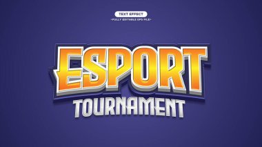 Esport Tournament ve Match 3D Metin Efekti. Düzenlenebilir Yazı Tipi ve Metin