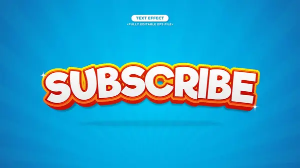 Youtube Kanalı için Kanal 3D Vektör Metin Efektini Üye Ol. Düzenlenebilir yazı tipi ve metin