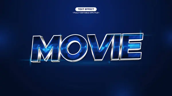Krom efektli Film Metalik ve Fütüristik Tasarım Metni Efekti