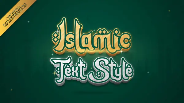 Parlak, Parlak ve Şatafatlı İslami 3B Metin Tipografisi