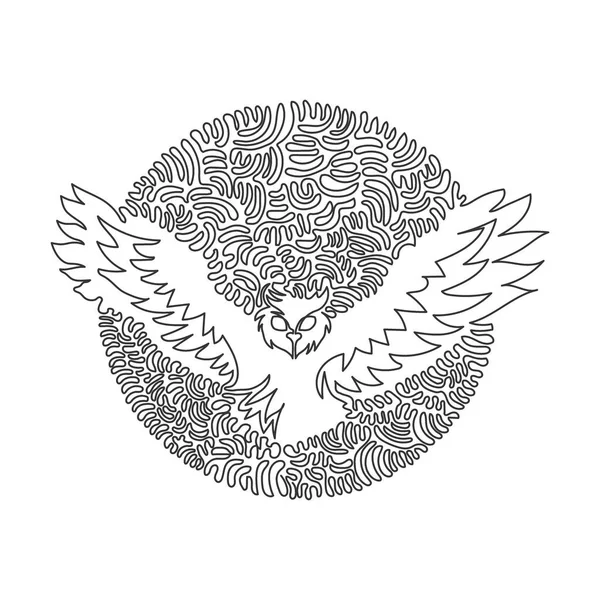 Continuous Curve One Line Drawing Owl Deadly Talons Abstract Art —  Vetores de Stock