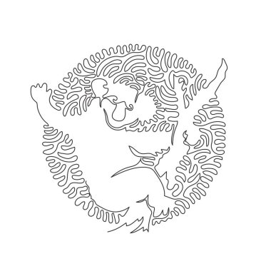 Continuous curve one line drawing of beautiful koala abstract art in circle. Single line editable stroke vector illustration of tree dwelling koala for logo, wall decor and poster print decoration