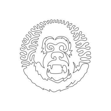 Continuous curve one line drawing  of genus of primates art. Continuous line draw graphic design vector illustration the largest of the apes animal for icon, symbol, company logo, poster wall decor