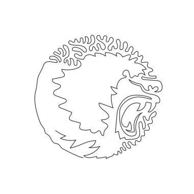 Single one line drawing abstract art. Baboon sharp canine teeth. Continuous line draw graphic design vector illustration of baboon wild animal for icon, symbol, company logo, poster wall decor