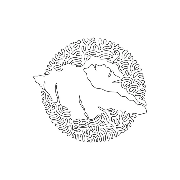 การวาดเส นโค งหน งเส อเน องของศ ลปะนามธรรมของกระรอกทะเลเปล าในวงกลม ภาพเวกเตอร สโตรคท — ภาพเวกเตอร์สต็อก