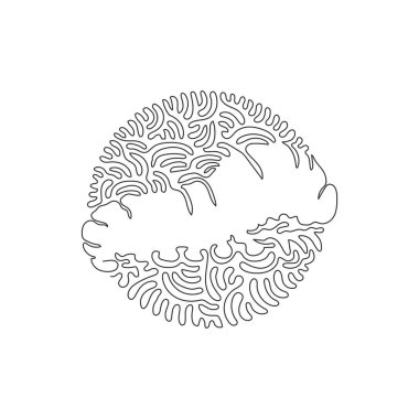 Single one curly line drawing of babies larvae caterpillar abstract art. Continuous line drawing graphic design vector illustration of herbivorous caterpillar for icon, symbol, logo, poster print decoration 