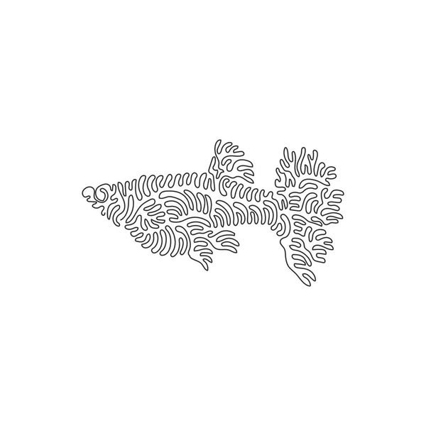 การวาดเส นเด ยวหย กหน งบรรท ดของปลาคร บปลาล สวยงามศ ลปะนามธรรม การวาดภาพเวกเตอร — ภาพเวกเตอร์สต็อก
