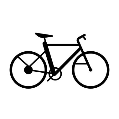 Siyah bisiklet vektörü simgesi izole edildi. Motosiklet siluet vektör logosu tasarımı.