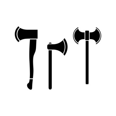 Çeşitli oduncu eksen vektör simgesi seti.