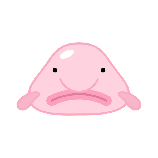 Cute Blobfish Blob Fish Vector Clipart Deep Sea Cartoon Fish — Stock Vector