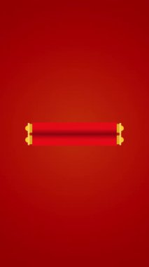 Çin kağıt parşömeni şablon animasyonu oluşturuyor. Kırmızı fener dekorasyonlu Çince çerçeve arka plan dikey video.