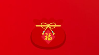 Yılan 2025 'in Çin Yeni Yılı kutlamaları için sevimli zodyak yılan animasyonu. Çince yeni yıl 2025 yatay video animasyonu.