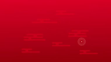 Kırmızı arka planda iki zodyak yılanı yatay animasyon videosu. Yılan 2025 'in Çin yeni yılı tebrik kartı animasyonu.