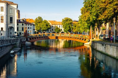 University bridge over Buranelli Canal in Treviso, Italy clipart
