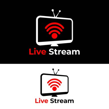 Canlı Yayın Simgesi Logosu Tasarım Elemanı