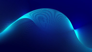 Mavi ışık dijital efektli soyut dalga teknolojisi arka planı