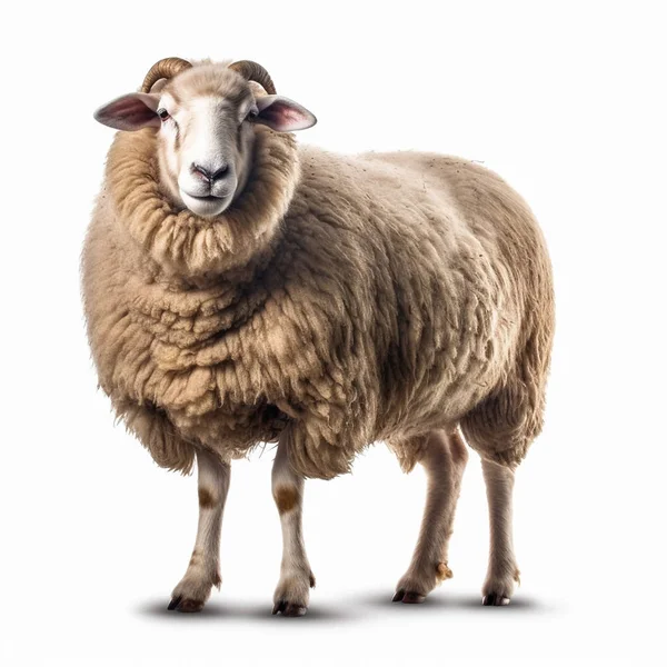 Owce Izolowane Białym Tle — Zdjęcie stockowe