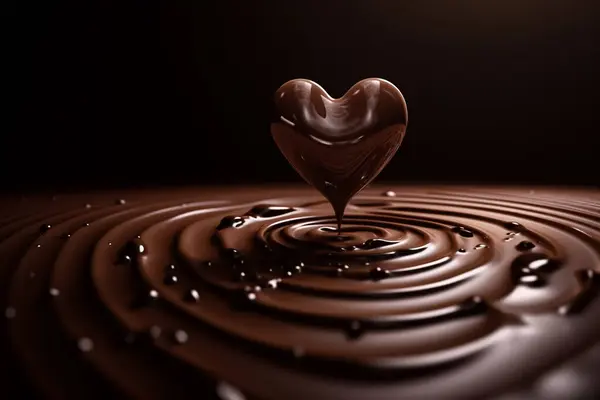 초콜릿 잔물결을 떠오르는 초콜릿 — 스톡 사진