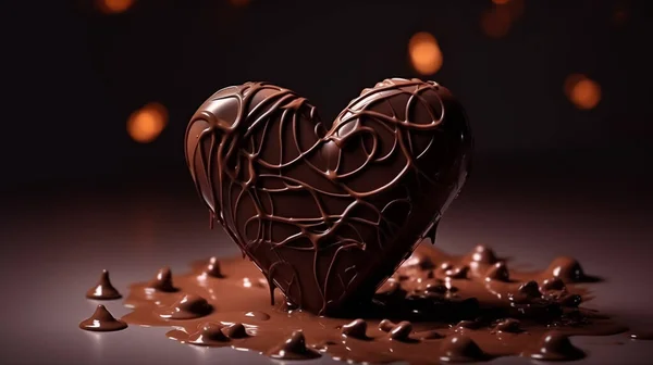 Čokoláda Tvaru Srdce — Stock fotografie