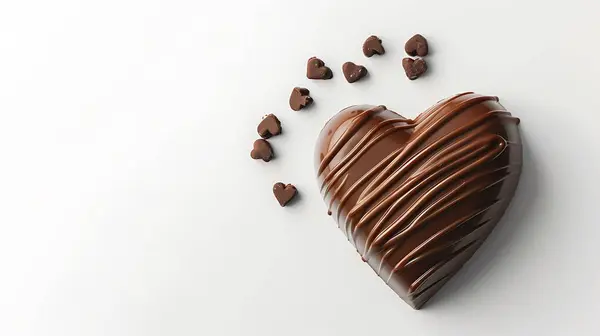 Čokoláda Tvaru Srdce Izolovaném Bílém Pozadí — Stock fotografie