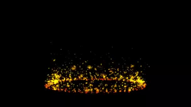 Взрыв Горящего Огня Черном Экране — стоковое видео